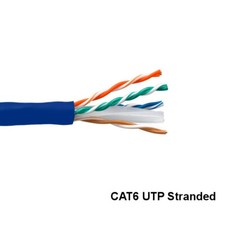 Kentek Blue 1000ft Cat6 UTP Stranded Bulk Cord 24AWG 550MHz PVC Pure Copper picture