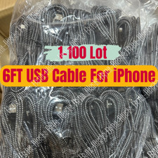 Lot Fast Charger USB Cable Heavy Duty For iPhone 14 13 12 11 X 8 7 Charging Cord picture
