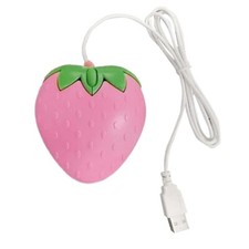 New Cute Pink Strawberry Corded Mouse USB Small Optical PC Computer Game Mouse picture