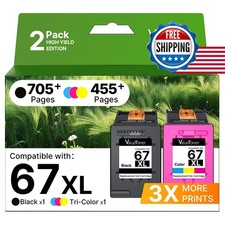 Valuetoner 67XL Ink Cartridges Black/Color Combo Pack 2-Pack picture