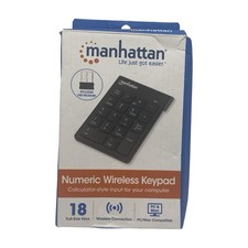Manhattan 178846 Numeric Wireless Keypad, 18 Keys, Black - NEW w/ Battery picture