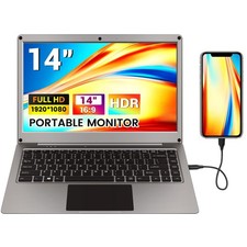 Portable Monitor with Keyboard,14inch 1080P FHD Lapdock Compatible with Raspb... picture