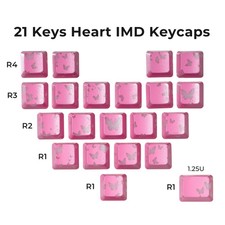 XVX White Butterfly Keycaps OEM Profile IMD-Tech RGB Friendly 21 Keys Set picture