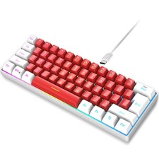 61 Key Mini Mechanical Gaming Keyboard RGB Backlit Compact Dual Color picture