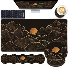 CICPLKSE Mouse Pad,Large Pink Desk Mat, 4in1 XXL Mousepad + Keyboard Wrist Re... picture