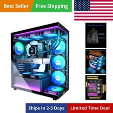 ATX PC Case 7 PWM ARGB Fans Pre-Installed, Type-C Mid Tower Computer Case wit... picture