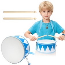 Kids Drum Set 8 Inch Wooden Toy Drum with 2 Mallets & Adjustable Strap picture