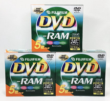 FUJIFILM DVD-RAM Type 4 9.4GB Double Sided 240min Blank Discs Lot of 15 New picture