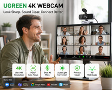 UGREEN 4K Webcam Auto Focus USB Camera Dual Mic for Zoom Teams PC Mac picture