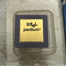 Vintage 1992 Intel Pentium 60 MHz CPU P60 A80501-60 SX948 Gold Top Processor  picture