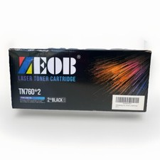ZEOB Laser Toner Printer Cartridge TN760 2 Pack Black Office Ink picture