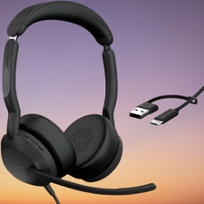 Jabra Evolve2 50 Wired Dual-Ear Headset, ANC, Zoom/Google, Black picture