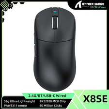 ATTACK SHARK X8SE Wireless Gaming Mouse Triple Modes 2.4G/BT/USB-C Wired 25K DPI picture