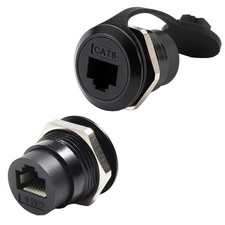 PENGLIN 2Pack RJ45 Panel Mount Coupler, Ethernet LAN Pass 2PCS CAT6, BLACK picture
