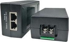 24V Gigabit POE Injector | 12/24V 12-36V DC Input | 24V/1A 24W DC PoE Out | P... picture