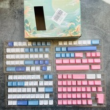 Pink Blue and White Keyboard Keycaps Set picture