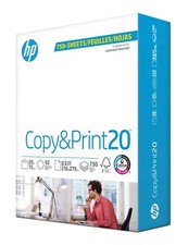 HP Office20 Printer Paper White Copy Print Letter Size 8.5