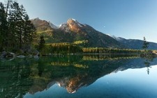 Landscape nature mountains reflection water austria Custom Gaming Mat Desk picture
