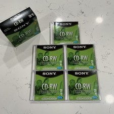 New Open Box ~ Sony CD - RW 5 Pack Blank Discs 700MB 80Min Rewritable 5CDRW700L picture