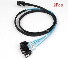 2Pcs Reverse Breakout Crossover SAS SFF-8087 to 4x SATA 1M SAS Cable picture