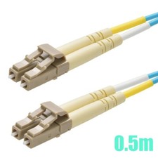 0.5m LC-LC 10 Gigabit Duplex 50/125 Multimode Fiber Optic Cable Cord OM3 Aqua picture