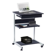 Rolling Laptop Cart with Storage, Portable Computer Desk, Rolling Cart Workst... picture