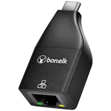 Bonelk Compact USB-C to RJ45 Gigabit Ethernet Adapter - Black picture