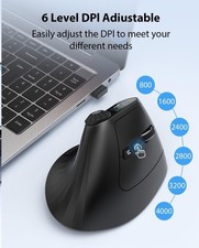 Transformers Vertical Ergonomic Mouse w/LED Screen & Knob Control, Rechargeable picture