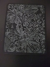 Lucky Brand Black Silicone iPad Cover - Open Front Butterfly Pattern picture