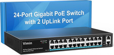 24 Port Gigabit Poe Switch with 2 Uplink Gigabit Ports,  26 Port Unmanaged Poe E picture