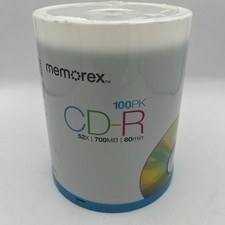 Memorex CD-R 100 Pack 52X 700mb 80Min Digital Media New Factory Sealed picture