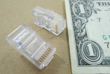 Lot 10 Stewart Cat5 Modular Ethernet Connectors RJ45 8P8C w/Resistor Gold Plated picture