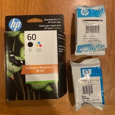 HP60 Black/60 Tri-color (new exp 5/27) + 2 HP60 Black Ink Cartridges (new) picture