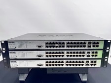 Lot of 3 D-Link DES-3028P Fast Web Smart PoE Managed Switch w/Rack Ears picture