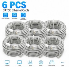 6x 60FT Cat5/6 Ethernet Cable RJ45 High Speed for PoE Cameras NVR Open Box picture