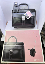 Franklin Covey Wheeled Leather Business Rolling Laptop Briefcase Bag *SEE PHOTOS picture