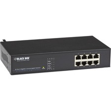 Black Box Ethernet Switch - 8 Network - 2 Layer Supported - 1U - Rack-mountable picture