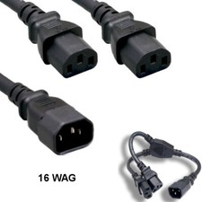 10PCS 1' Power Extension Splitter Cable IEC-60320 C14 to 2x C13 16AWG 13A/250V picture