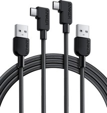 Anker Cable [2 Pack 6FT], Right Angle USB A to C Braided Cable, Black  picture