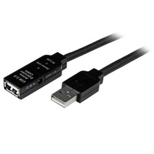 StarTech USB2AAEXT10M 30Ft (10M) USB 2.0 Active Extension Cable M/F Cord Black picture