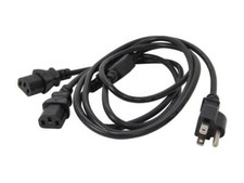 6FT UNIVERSAL Y-SPLITTER COMPUTER Dual Power Server CORD  UL CE USA picture