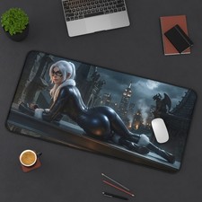 Black Cat Desk Mat Computer Desk Mat Marvel Comics Desk Pad Gamer Gift picture