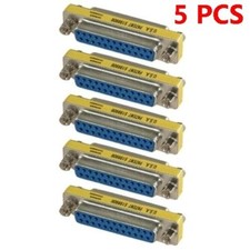 5x 25 Pin D-SUB DB25 Female to Female Mini Gender Changer Coupler Gold Plated picture