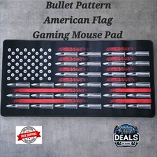 Bullet Pattern American Flag Gaming Mouse Pad, Patriotic Gun Mat - LG 23