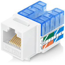 Everest 90 Degree RJ45 Cat5E Keystone Jacks Slim Profile 50-Pack White picture