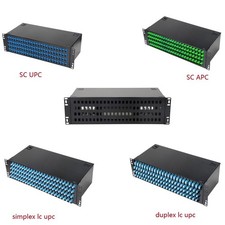 96 Port SC LC Fiber Optic Terminal Box, 3U Rack Mount Fiber Patch Panel Adapter picture