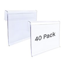 Wire Shelf Label Holder Reusable Plastic Price Tags Rack Display 40 PCS picture