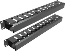 2 Pack of All Metal 1U Cable Manager with 12 Big Finger Slots | Cable picture