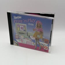 Barbie Print n Play PC CD-ROM Invitations Decoration Party Hats Dolls 1994 picture
