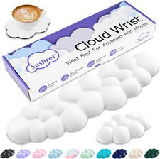 Sushret Cloud Wrist Rest Keyboard, Cloud Keyboard Wrist Pad Set with PU Leather picture